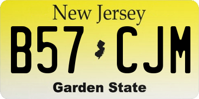 NJ license plate B57CJM