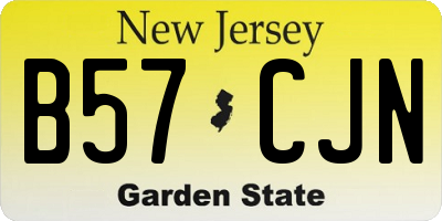 NJ license plate B57CJN