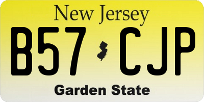 NJ license plate B57CJP