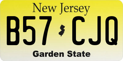 NJ license plate B57CJQ