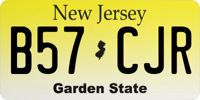 NJ license plate B57CJR