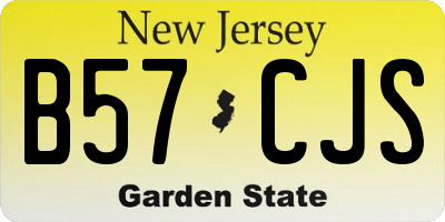 NJ license plate B57CJS