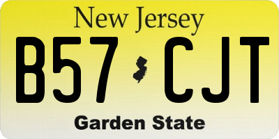 NJ license plate B57CJT