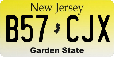 NJ license plate B57CJX