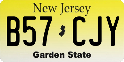 NJ license plate B57CJY