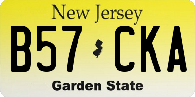 NJ license plate B57CKA