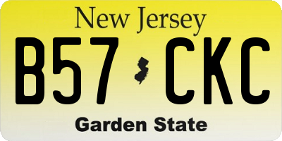 NJ license plate B57CKC