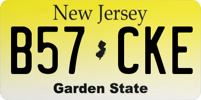 NJ license plate B57CKE