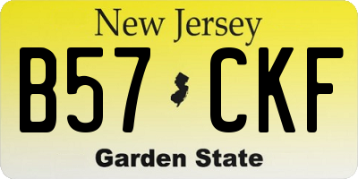 NJ license plate B57CKF
