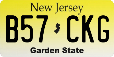 NJ license plate B57CKG