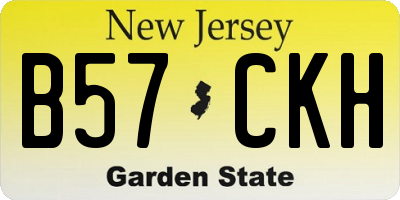 NJ license plate B57CKH
