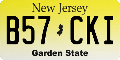 NJ license plate B57CKI