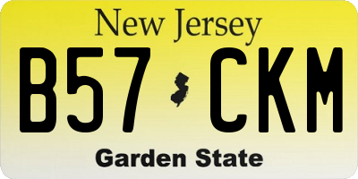 NJ license plate B57CKM