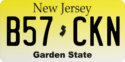 NJ license plate B57CKN