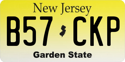 NJ license plate B57CKP
