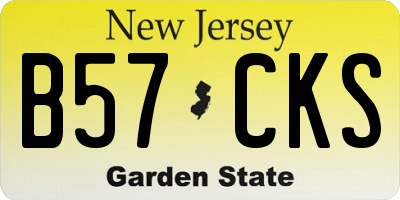 NJ license plate B57CKS