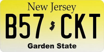 NJ license plate B57CKT