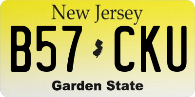 NJ license plate B57CKU