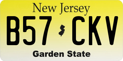 NJ license plate B57CKV