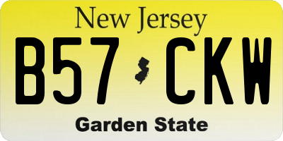 NJ license plate B57CKW