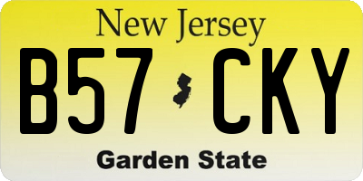 NJ license plate B57CKY