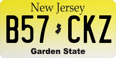NJ license plate B57CKZ