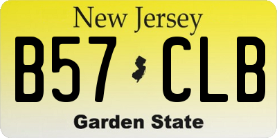 NJ license plate B57CLB