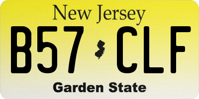 NJ license plate B57CLF