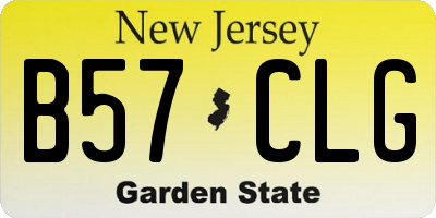 NJ license plate B57CLG