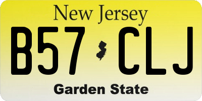 NJ license plate B57CLJ