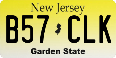 NJ license plate B57CLK