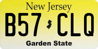 NJ license plate B57CLQ