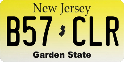 NJ license plate B57CLR