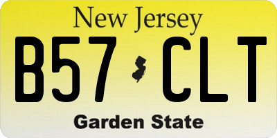 NJ license plate B57CLT