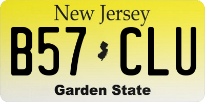 NJ license plate B57CLU