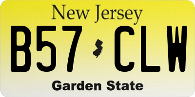 NJ license plate B57CLW