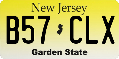 NJ license plate B57CLX