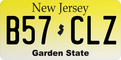 NJ license plate B57CLZ