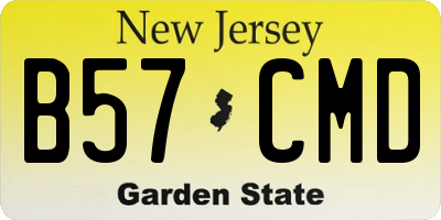 NJ license plate B57CMD