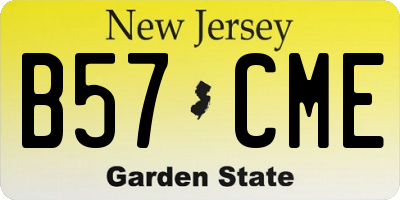 NJ license plate B57CME