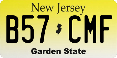 NJ license plate B57CMF