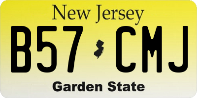 NJ license plate B57CMJ