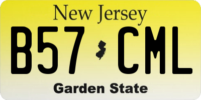 NJ license plate B57CML