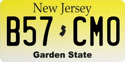 NJ license plate B57CMO
