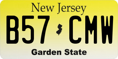 NJ license plate B57CMW