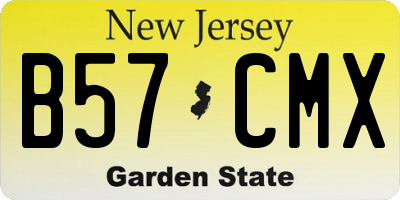 NJ license plate B57CMX