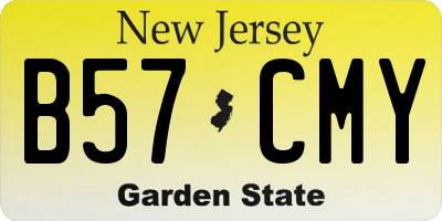 NJ license plate B57CMY