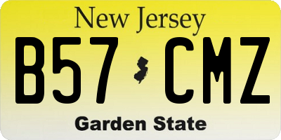 NJ license plate B57CMZ