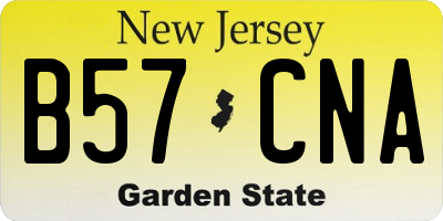 NJ license plate B57CNA