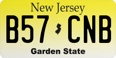 NJ license plate B57CNB